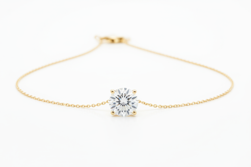Diamond Solitaire Necklace on a gold chain