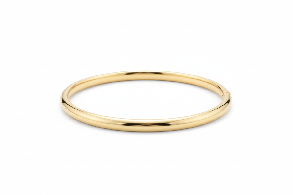 Sleek polished gold bangle bracelet