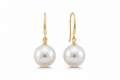 Pearl Drop Earrings with freshwater pearls on gold hooks